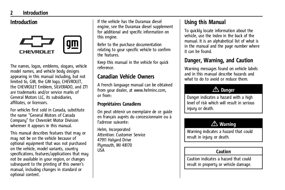 2023 Chevrolet Silverado 1500 Owner's Manual | English