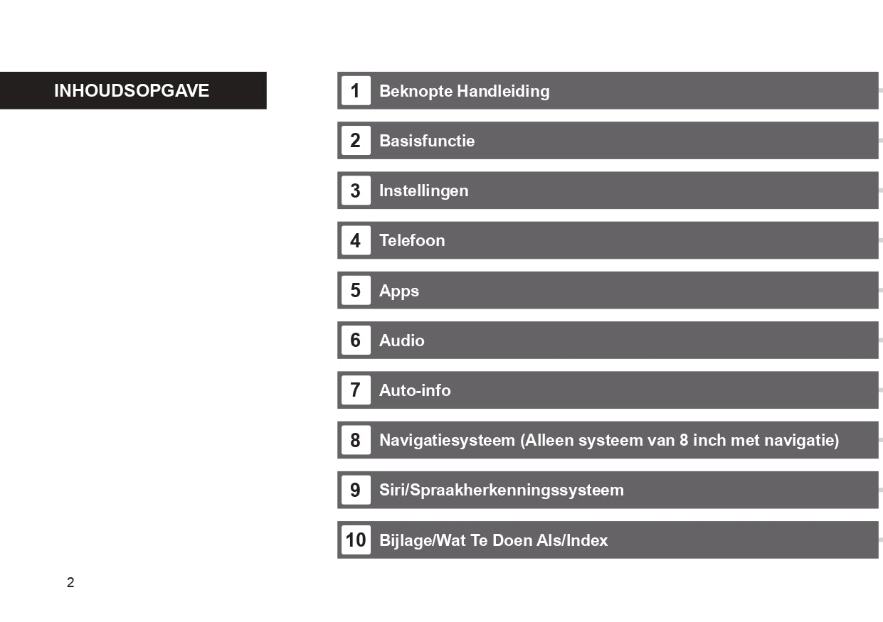 2019 Subaru Outback/Legacy Navigation Manual | Dutch