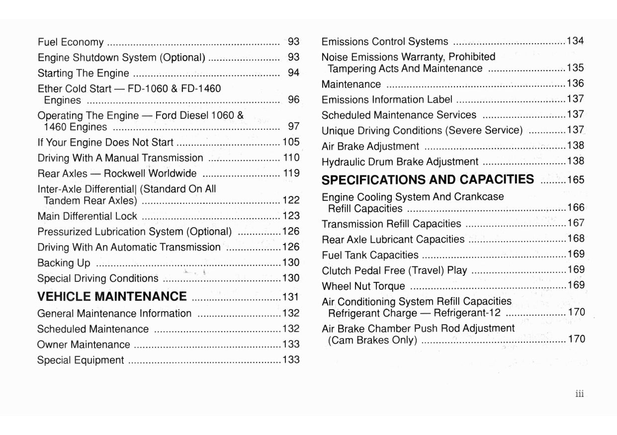 1994 Ford F Series Diesel/B Series Diesel Owner's Manual | English