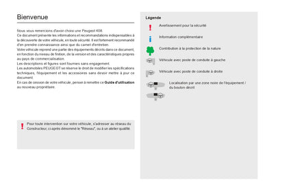 2023-2024 Peugeot 408 Gebruikershandleiding | Frans