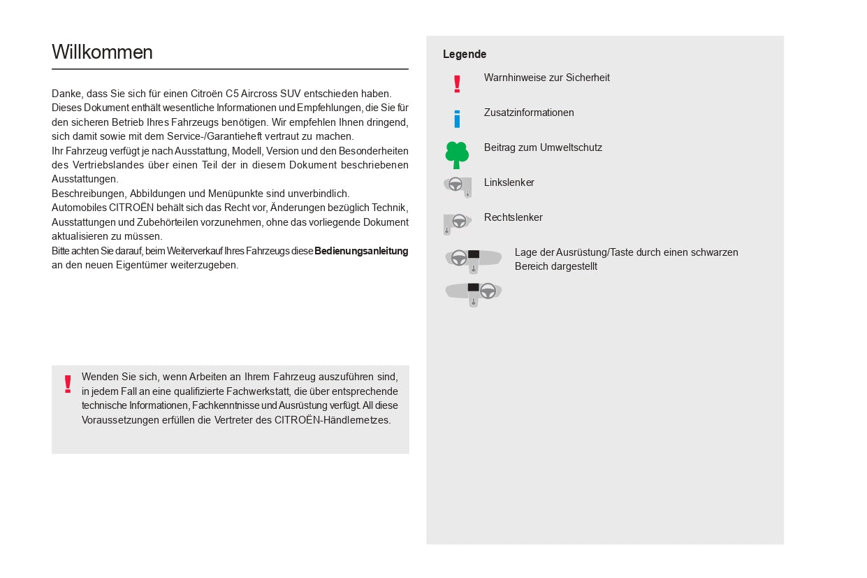 2022-2024 Citroën C5 Aircross Owner's Manual | German