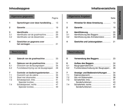 Atlas 1404 Owner's Manual | Dutch/German