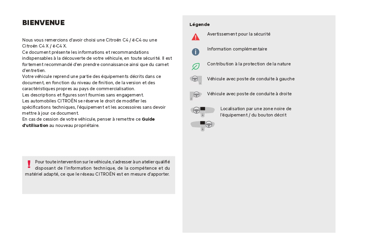 2024 Citroën C4/ë-C4 C4 X/ë-C4 X Gebruikershandleiding | Frans