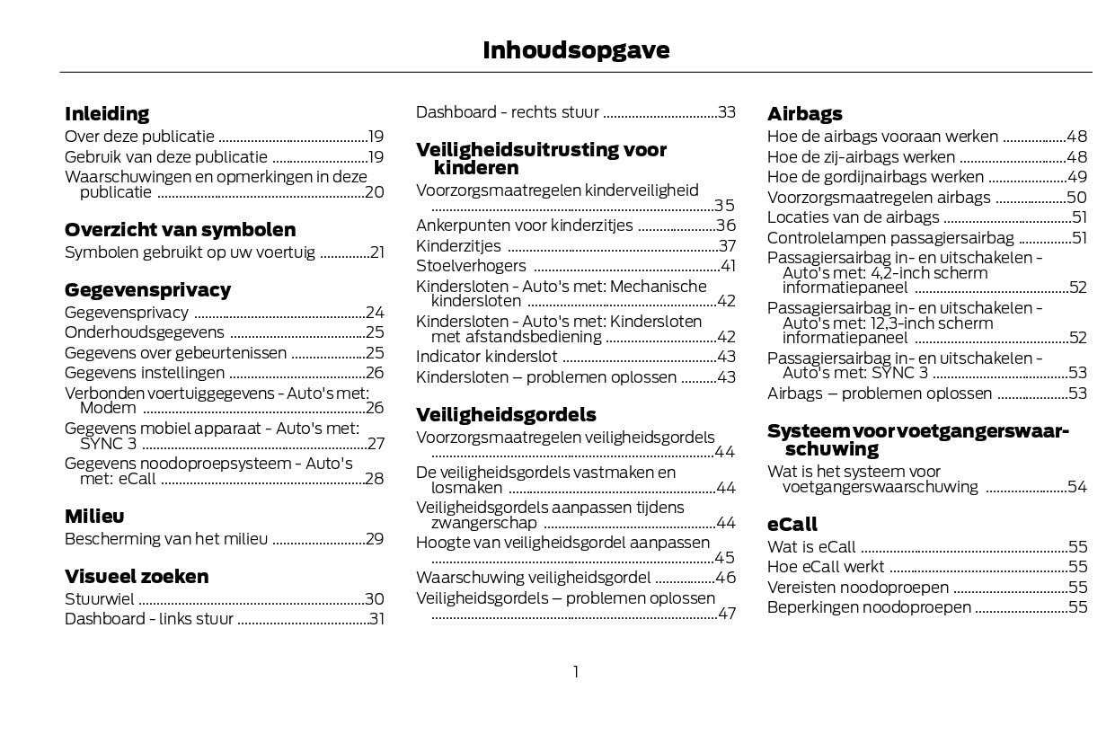 2022-2024 Ford Kuga Vignale/Kuga Vignale Hybrid Owner's Manual | Dutch