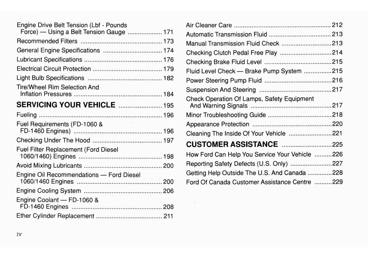 1994 Ford F Series Diesel/B Series Diesel Owner's Manual | English