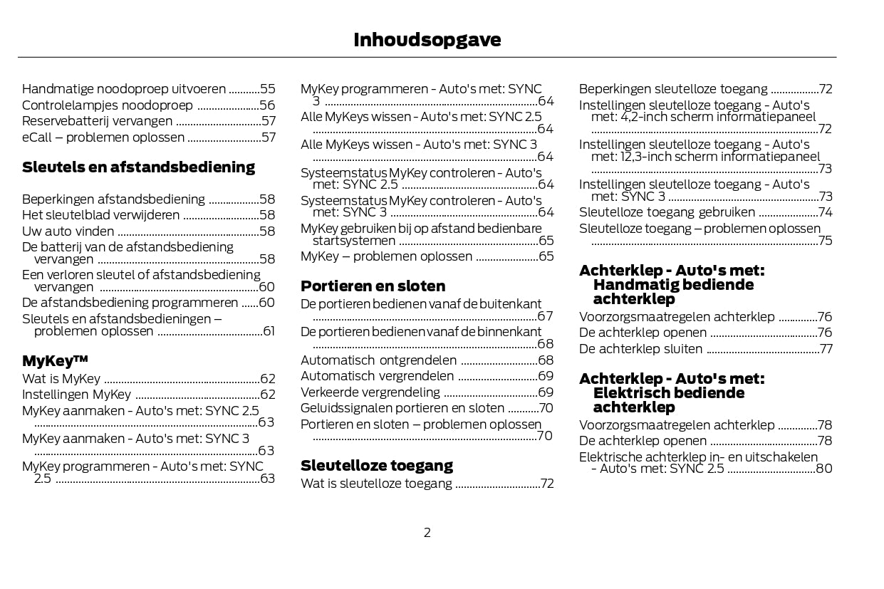 2022-2024 Ford Kuga Vignale/Kuga Vignale Hybrid Owner's Manual | Dutch