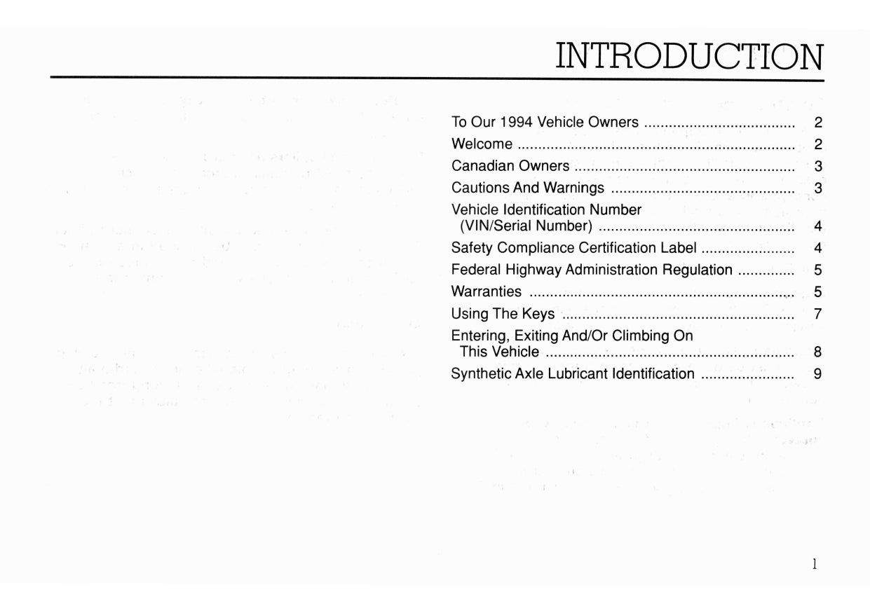 1994 Ford F Series Diesel/B Series Diesel Owner's Manual | English