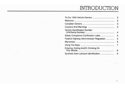 1994 Ford F Series Diesel/B Series Diesel Owner's Manual | English