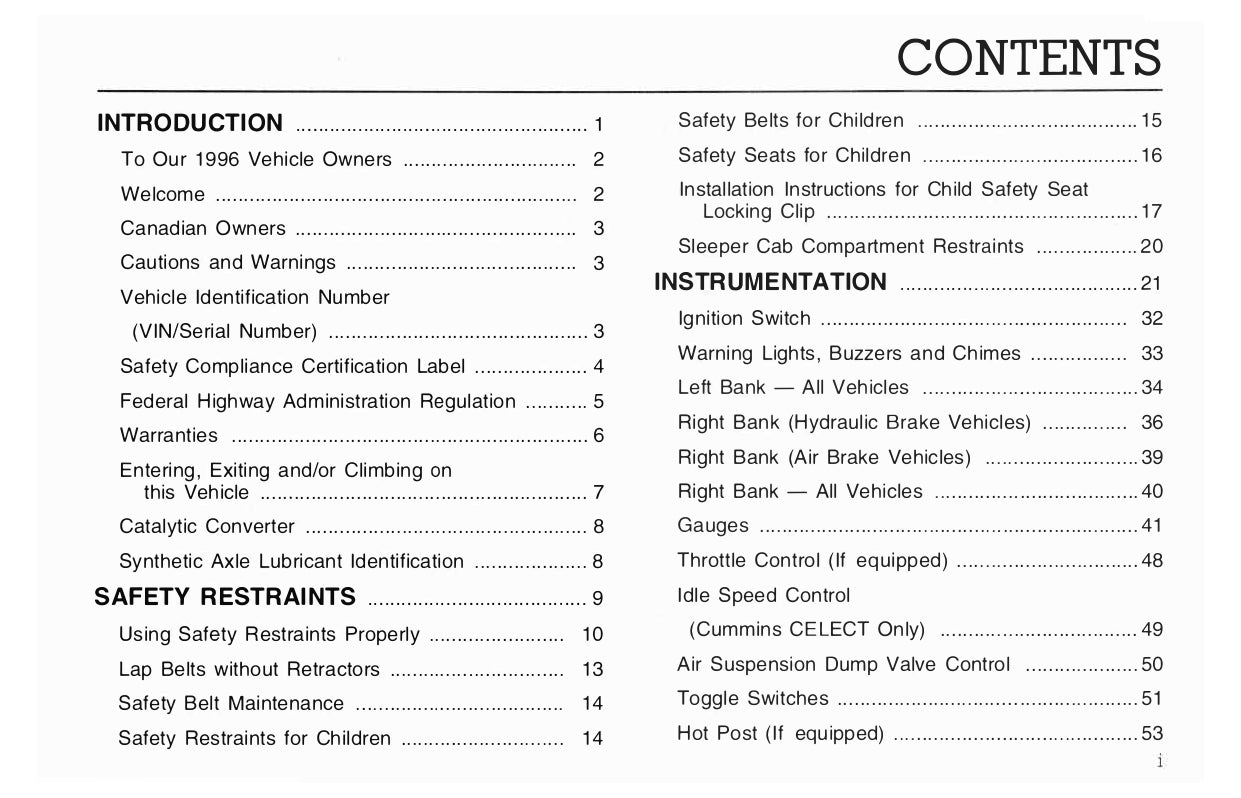 1996 Ford L-Series Owner's Manual | English