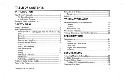 2019 Harley-Davidson Softail Owner's Manual | English