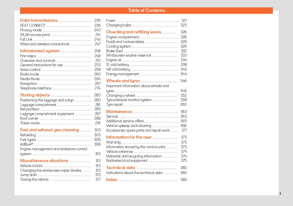 2023 Seat Leon/Leon Sportstourer Owner's Manual | English