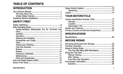 2020 Harley-Davidson Touring Bedienungsanleitung | Englisch