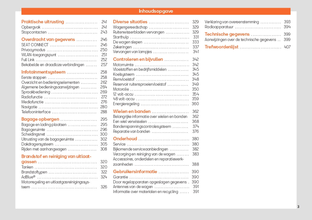 2023-2024 Seat Leon/Leon Sportstourer Owner's Manual | Dutch