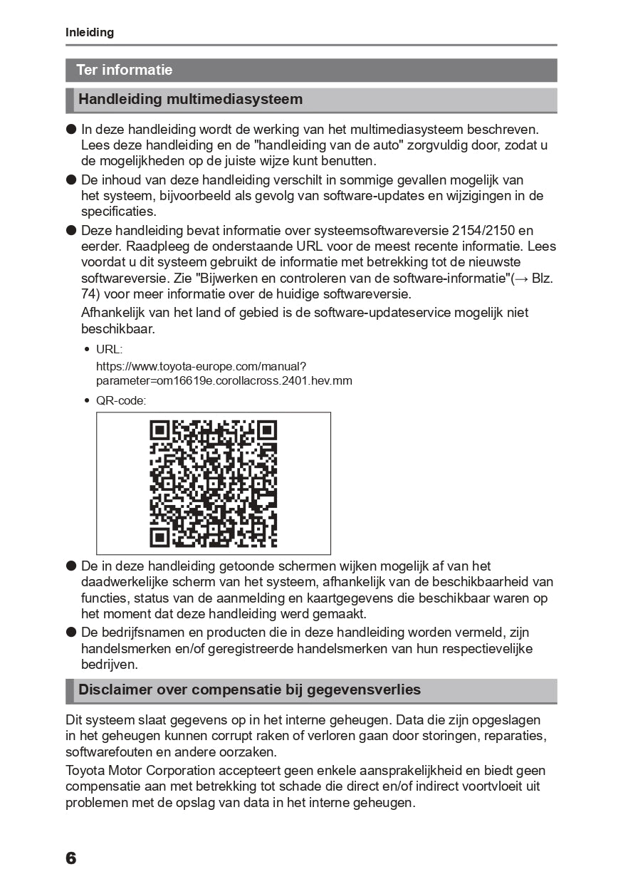 2024 Toyota Corolla Cross Infotainment Manual | Dutch