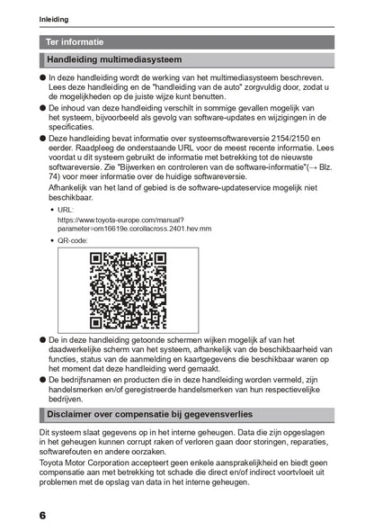 2024 Toyota Corolla Cross Infotainment Manual | Dutch