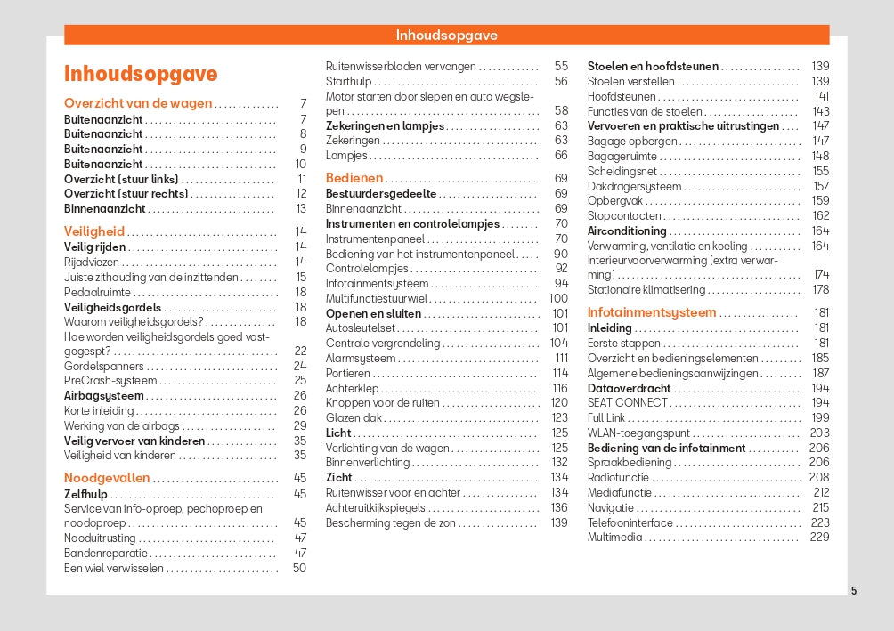 2022 Seat Leon/Leon Sportstourer Owner's Manual | Dutch