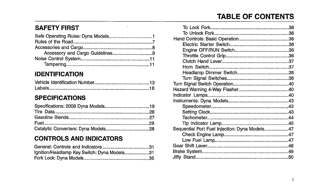 2008 Harley-Davidson Dyna Owner's Manual | English