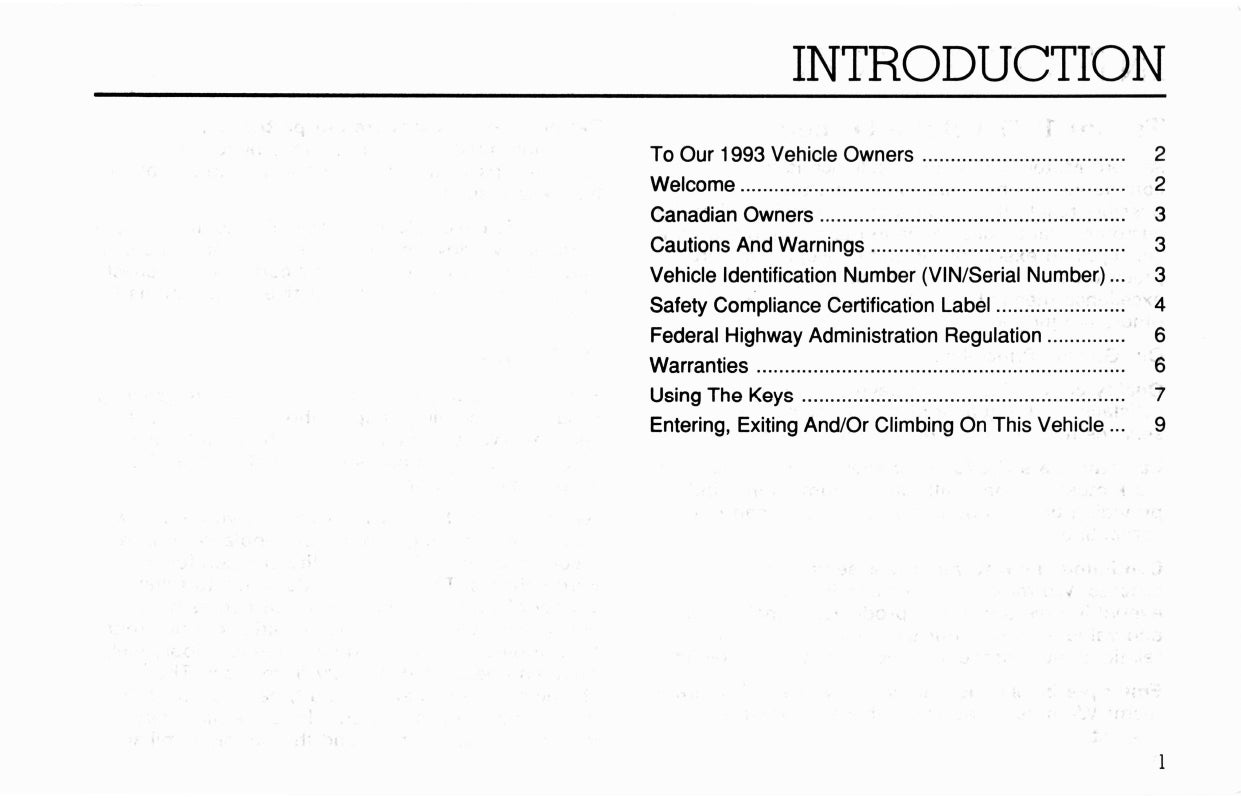 1993 Ford L-Series Owner's Manual | English