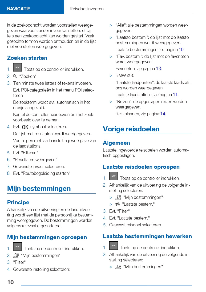 2021-2023 BMW iX3 Infotainment Manual | Dutch