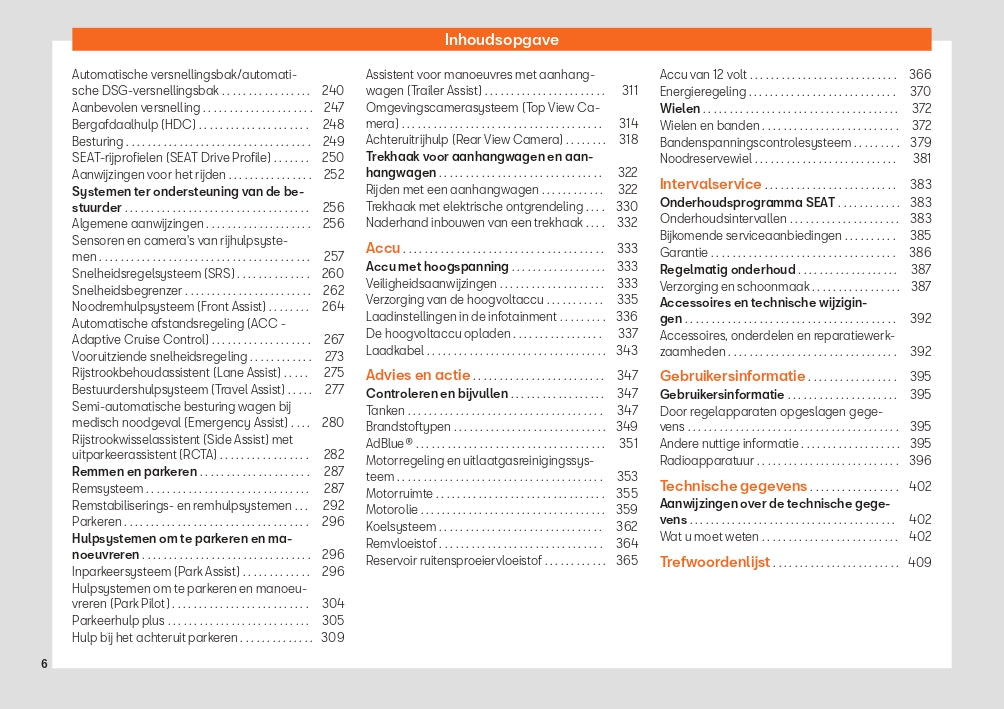 2022 Seat Tarraco Owner's Manual | Dutch