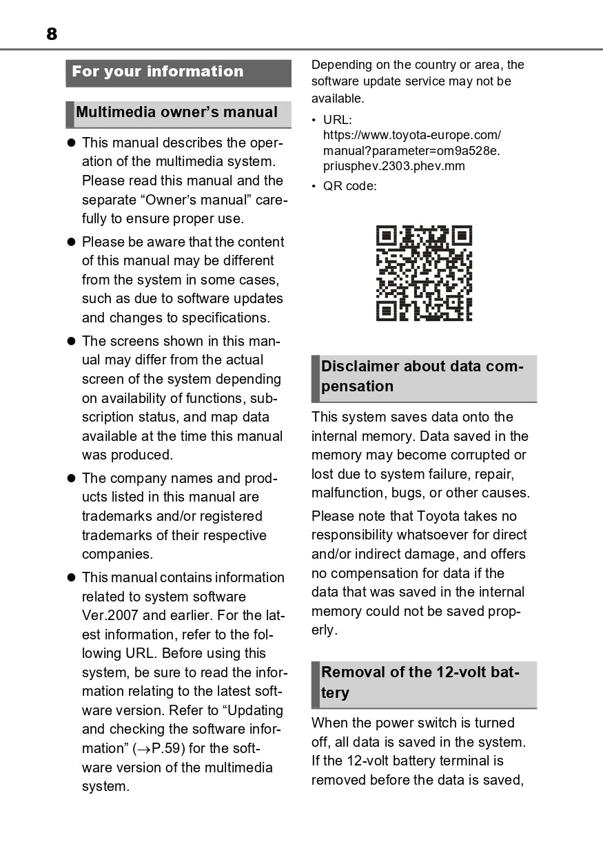 2023-2024 Toyota Prius Infotainment Manual | English