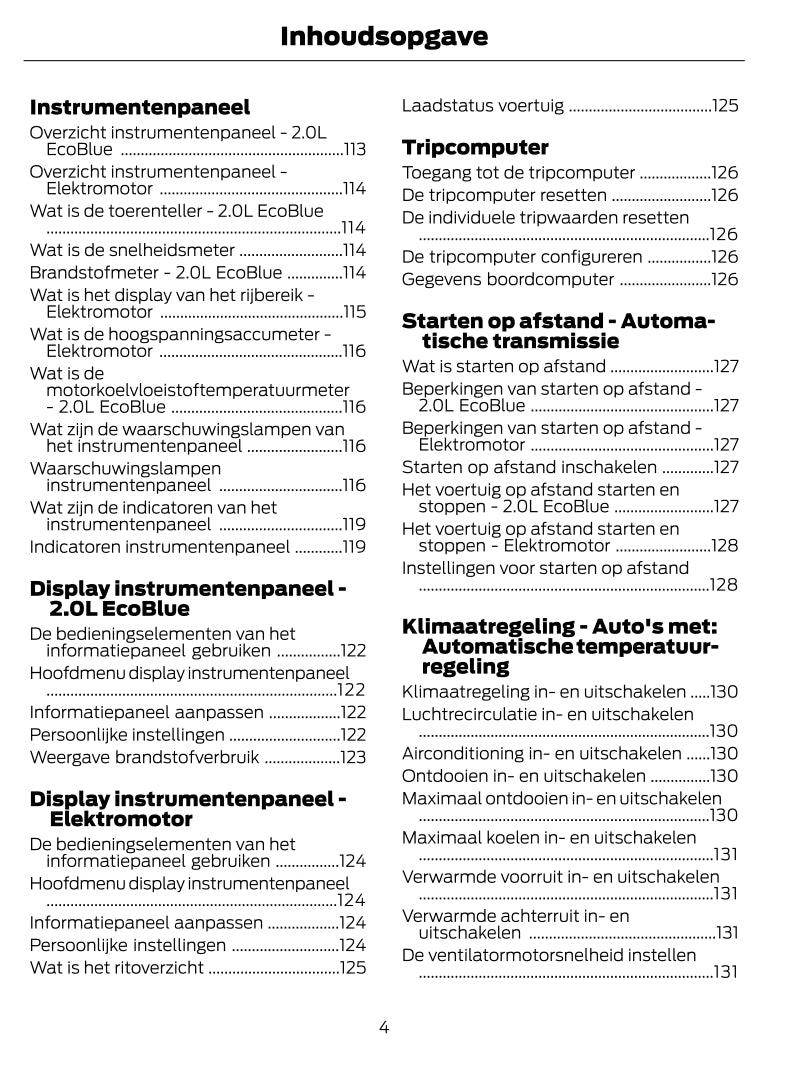 2022-2024 Ford Transit Owner's Manual | Dutch