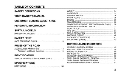 2002 Harley-Davidson Softail Owner's Manual | English