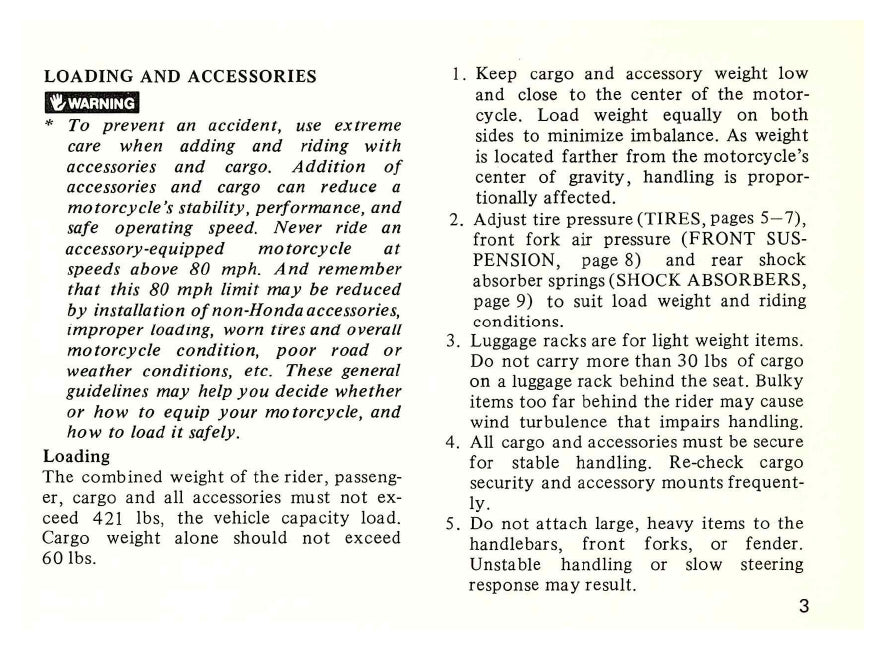 1982 Honda Nighthawk 650 Owner's Manual | English