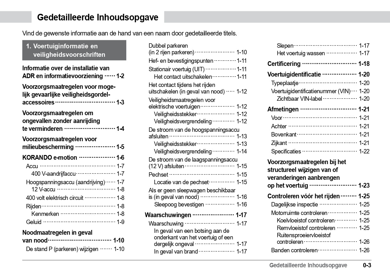 2023-2024 SsangYong Korando e-Motion Owner's Manual | Dutch