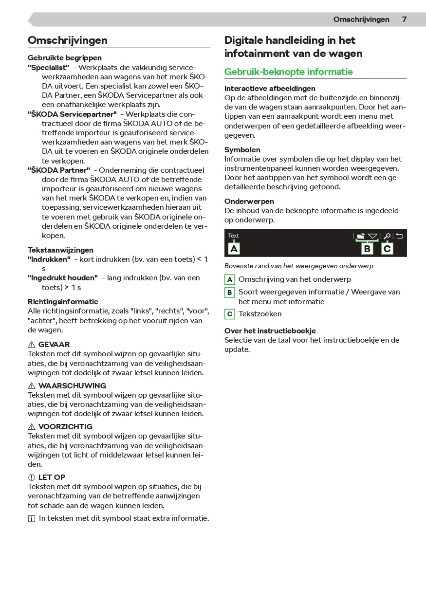 2021 Skoda Superb iV Owner's Manual | Dutch