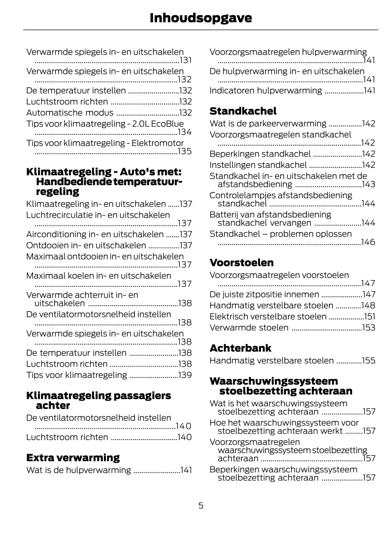 2022-2024 Ford Transit Owner's Manual | Dutch