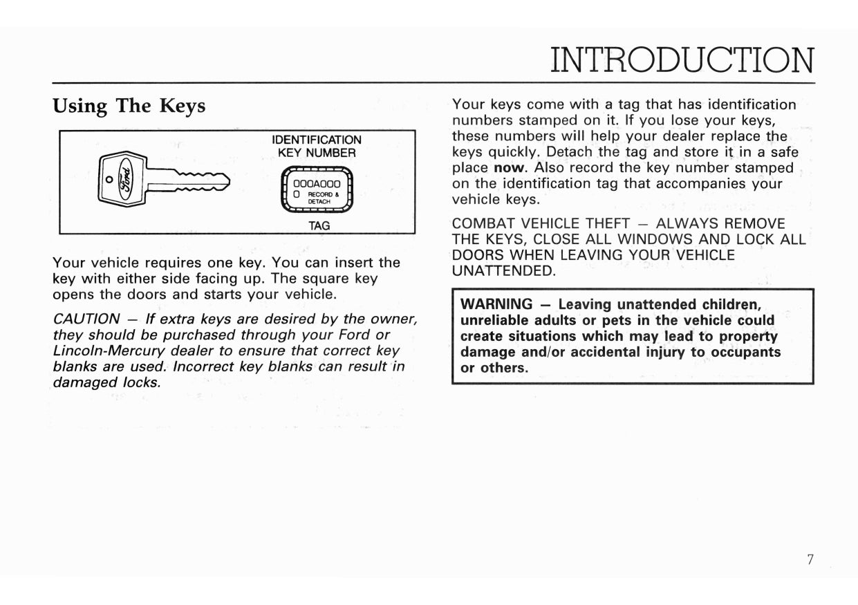 1994 Ford F Series Diesel/B Series Diesel Owner's Manual | English