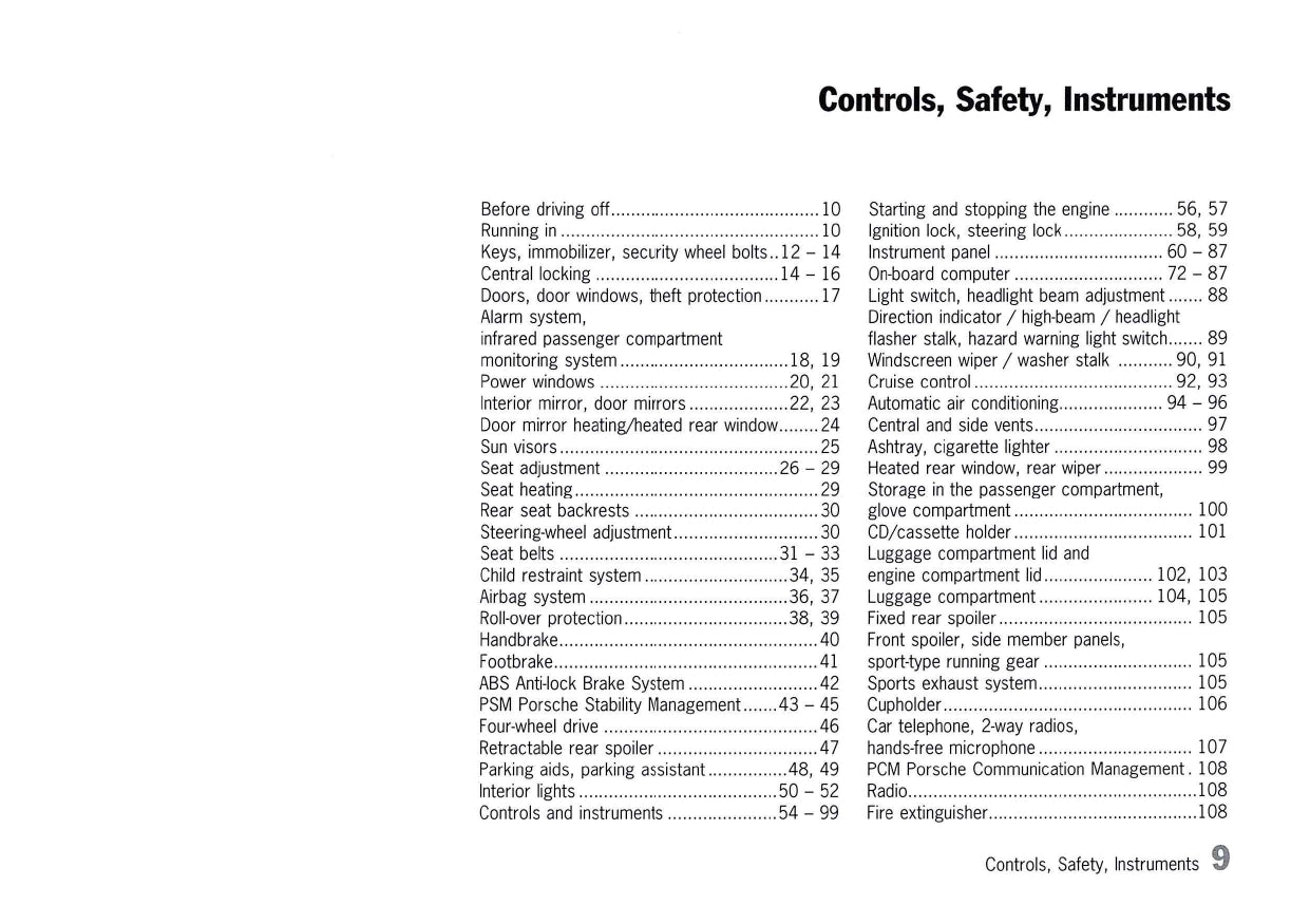 2003 Porsche 911 Carrera Owner's Manual | English