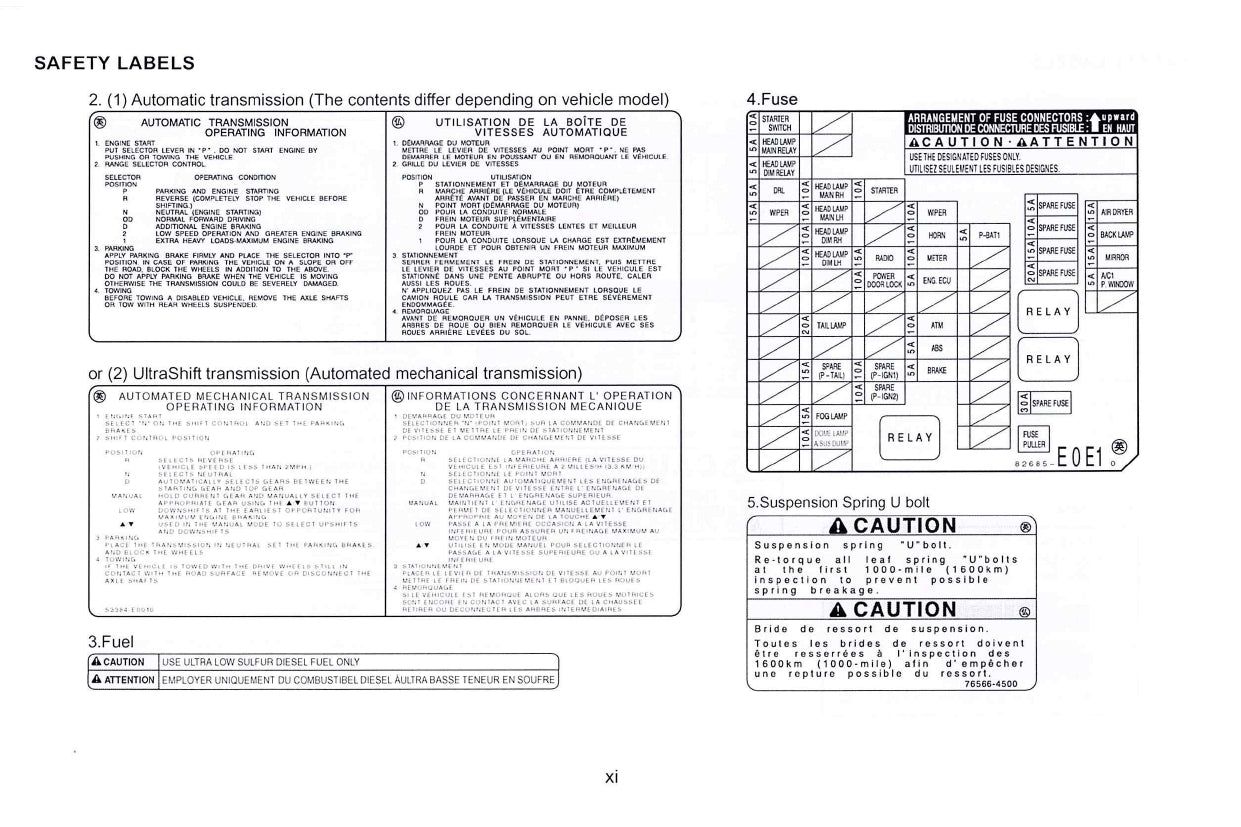 2010 Hino 145/165/185/238/258/268/308/338/358 Owner's Manual | English