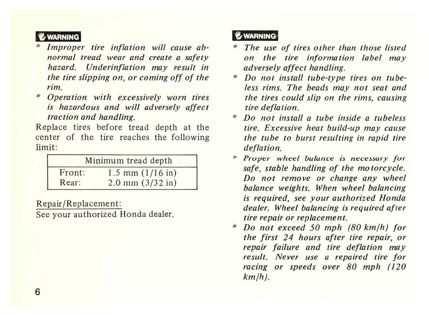 1982 Honda Nighthawk 650 Owner's Manual | English