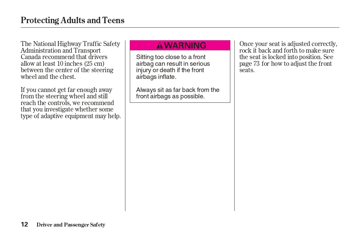 2004 Honda Element Owner's Manual | English