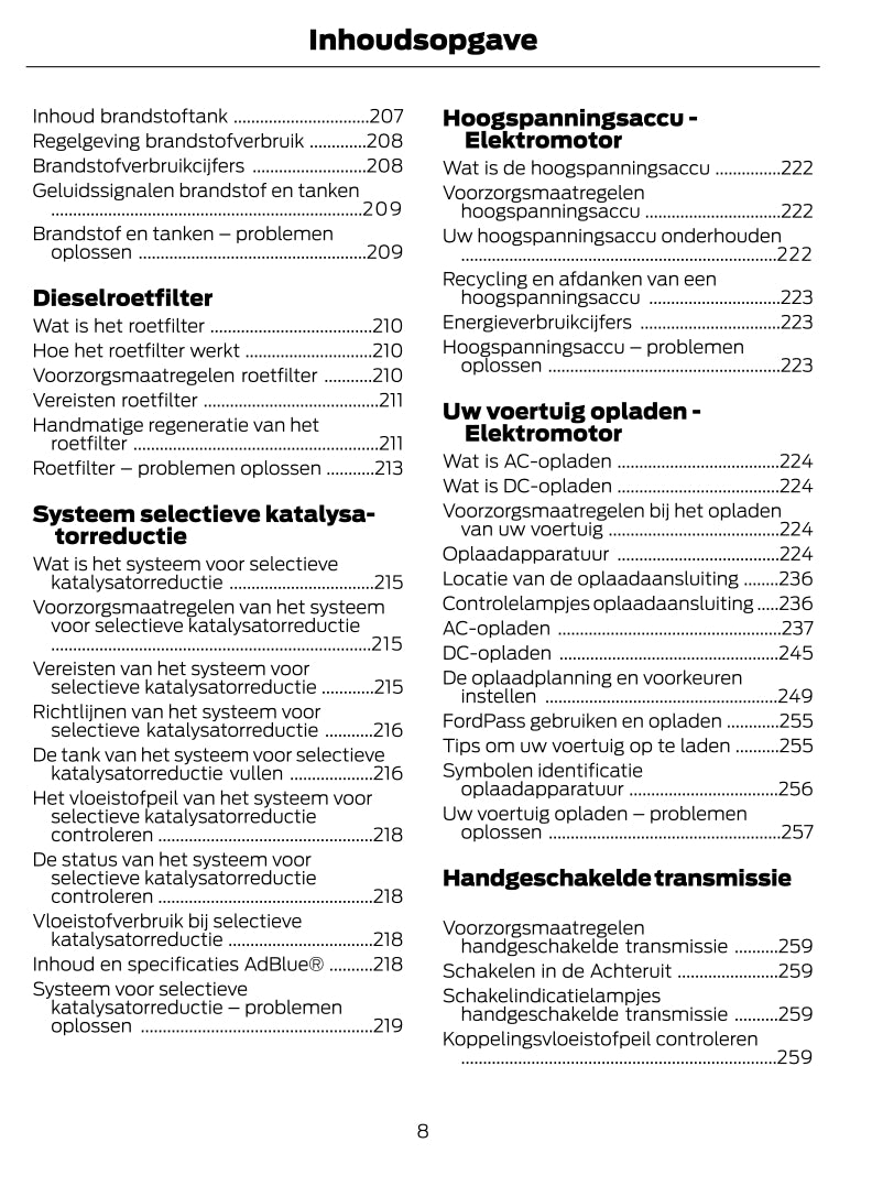 2022-2024 Ford Transit Owner's Manual | Dutch