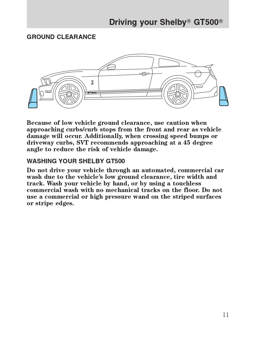 2011 Ford Shelby GT500 Supplement Manual | English