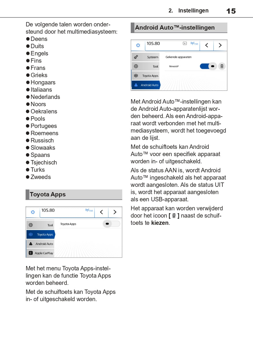 Toyota TAS500 Infotainment Manual | Dutch