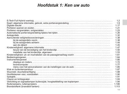 2023 Renault Espace E-Tech Hybrid/Espace Owner's Manual | Dutch