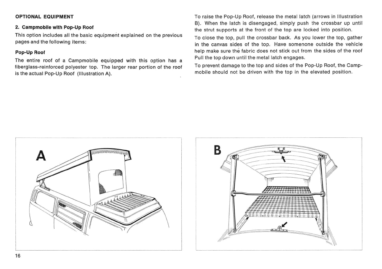 1978 Volkswagen Campmobile Owner's Manual | English