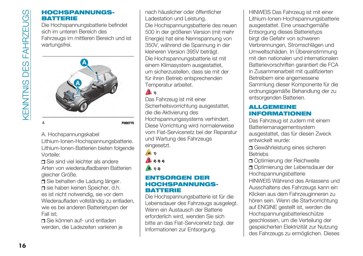 2023 Fiat 500e Owner's Manual | German