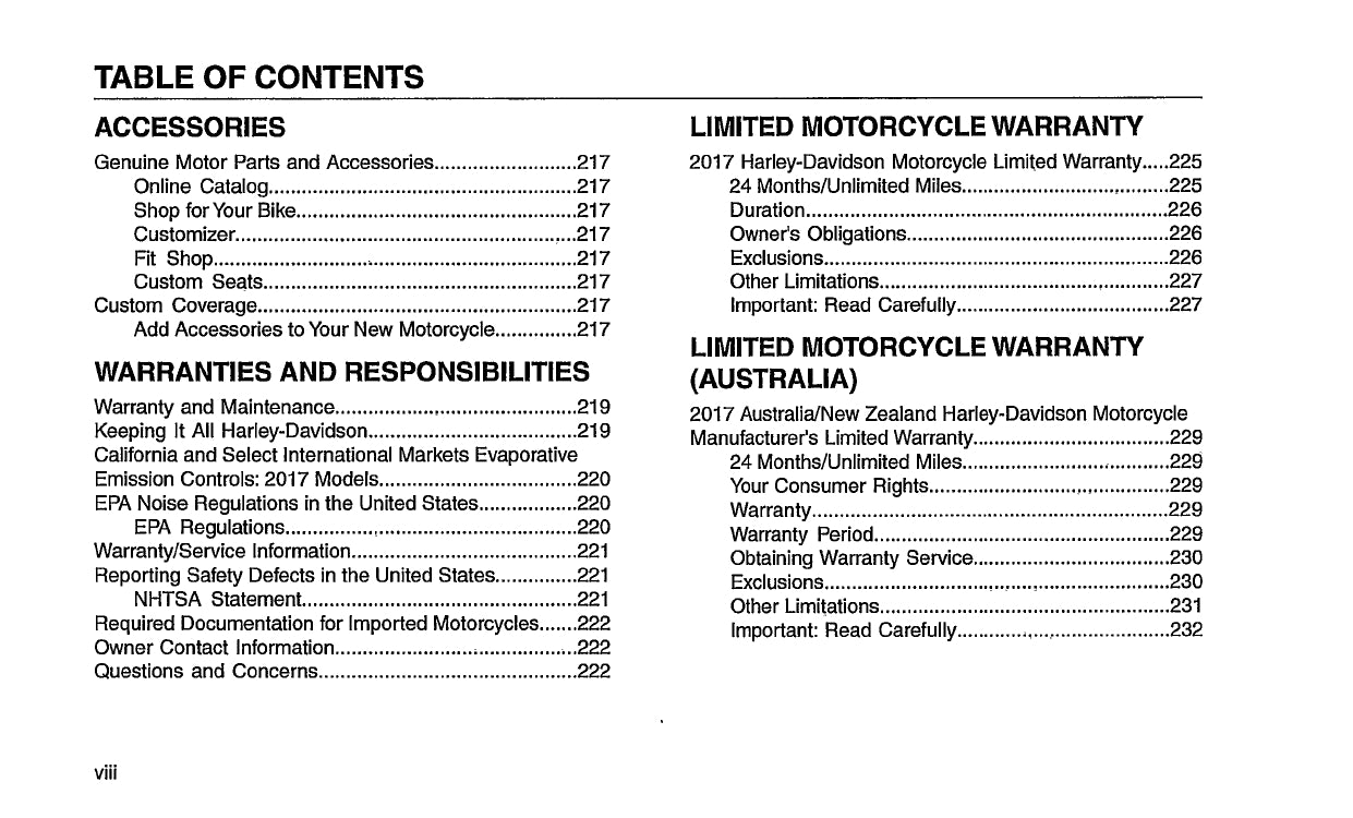 2017 Harley-Davidson Trike Owner's Manual | English