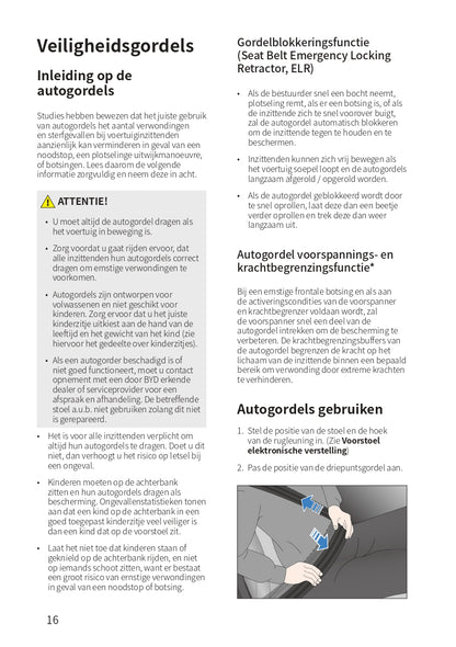 2022-2023 BYD Atto 3 Owner's Manual | Dutch