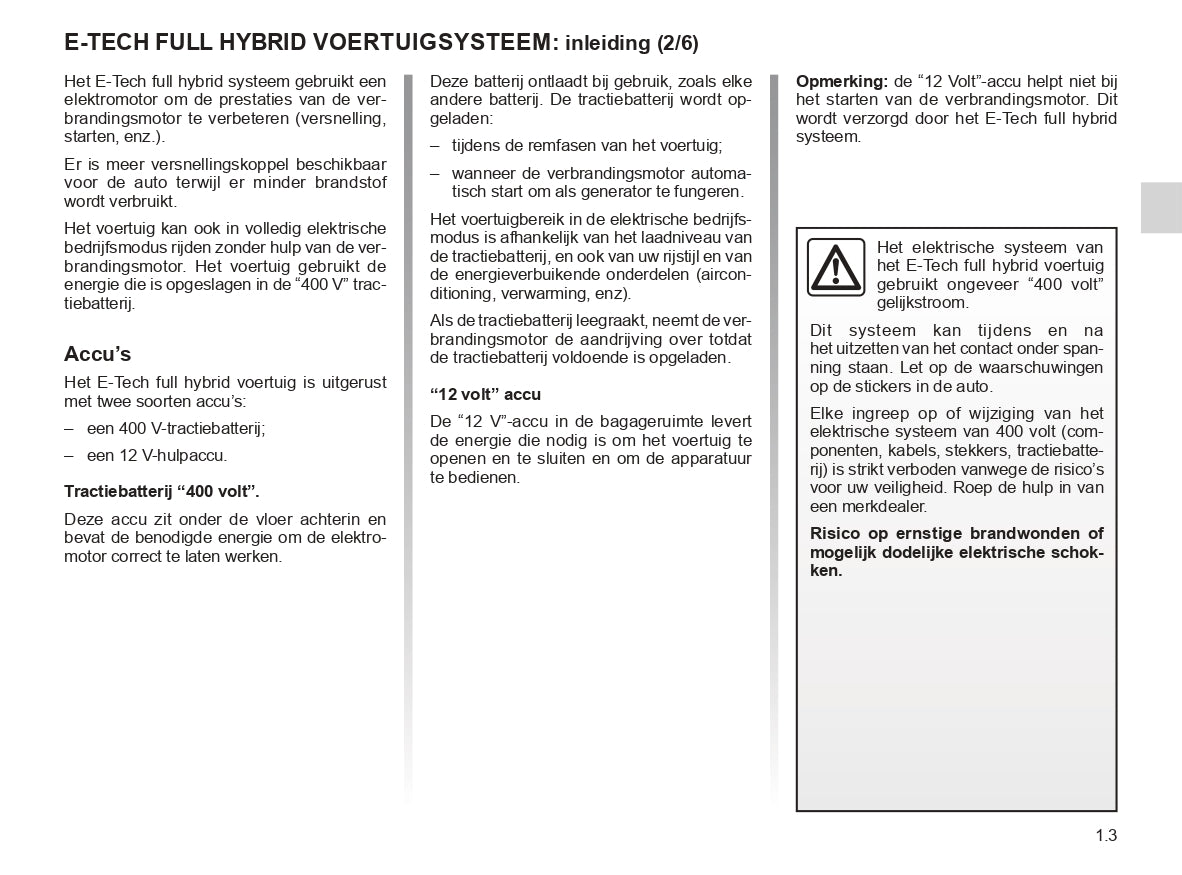 2023 Renault Espace E-Tech Hybrid/Espace Owner's Manual | Dutch