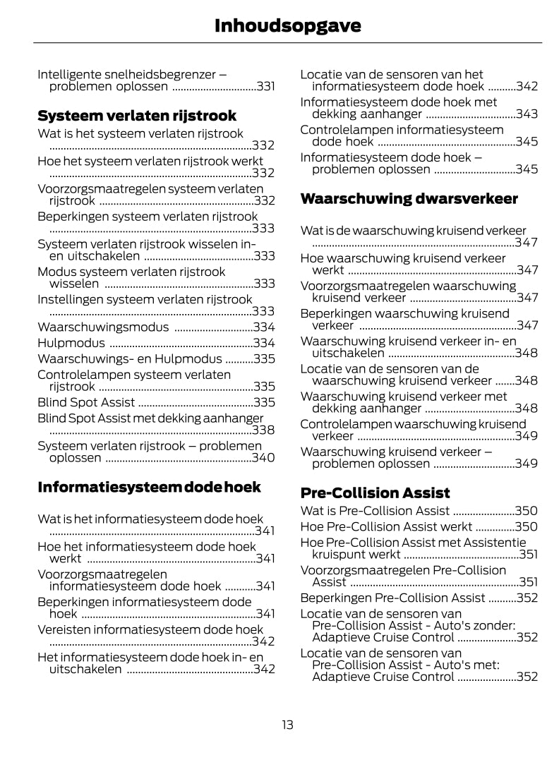 2022-2024 Ford Transit Owner's Manual | Dutch