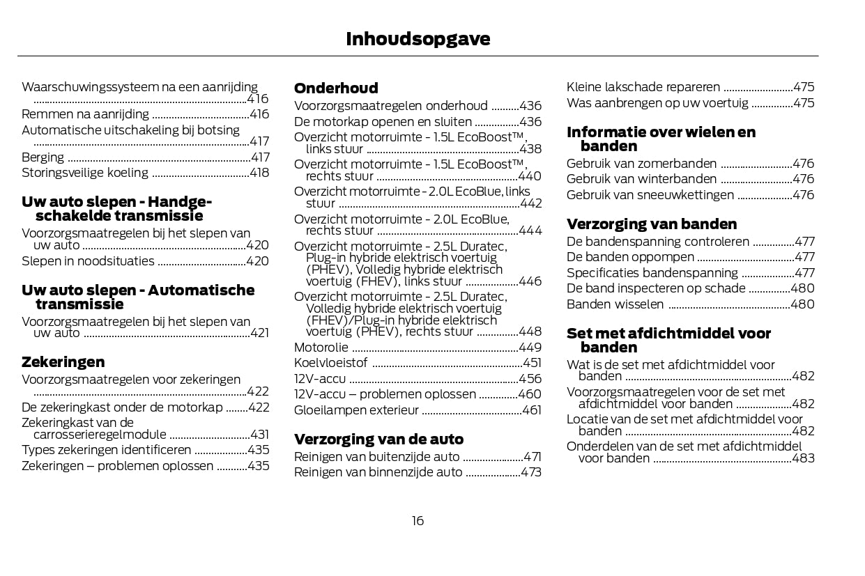 2022-2024 Ford Kuga Vignale/Kuga Vignale Hybrid Owner's Manual | Dutch