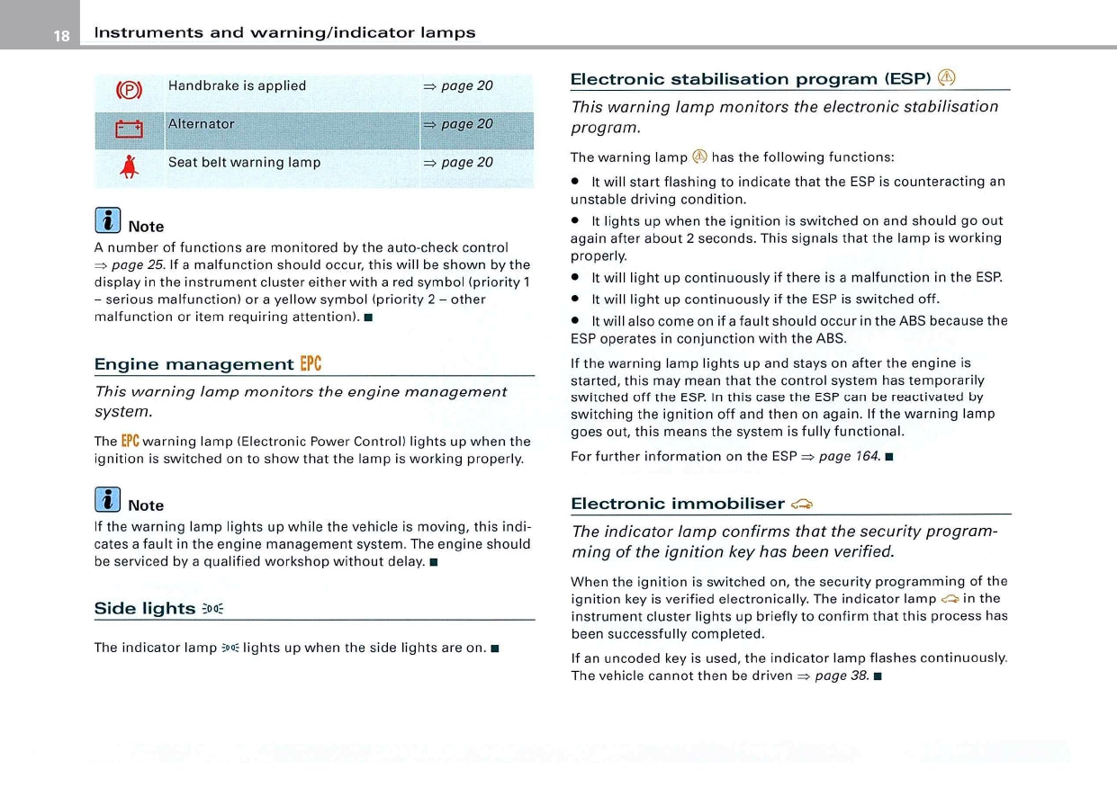 2004 Audi TT/TT Coupé Owner's Manual | English