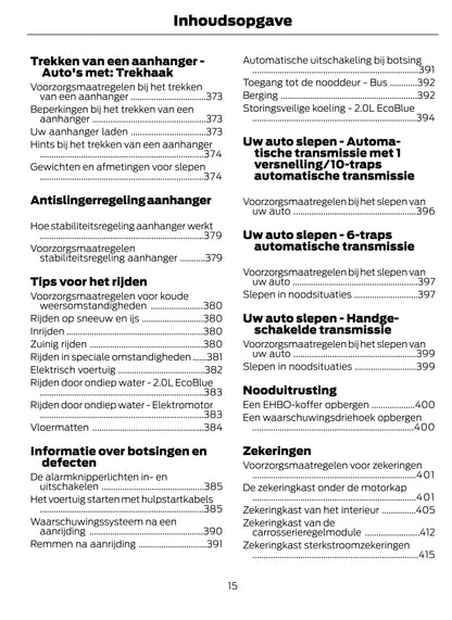 2022-2024 Ford Transit Owner's Manual | Dutch