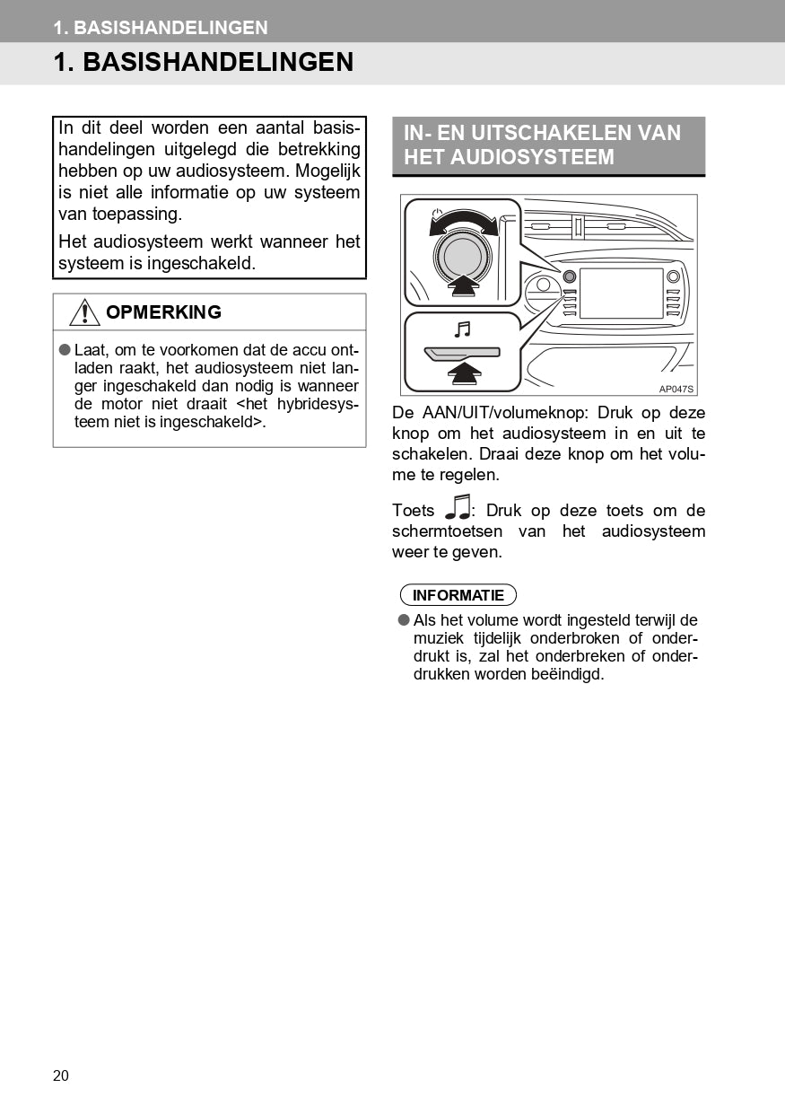 2018-2019 Toyota Yaris Infotainment Manual | Dutch